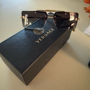 Versace Gold and Black Sunglasses